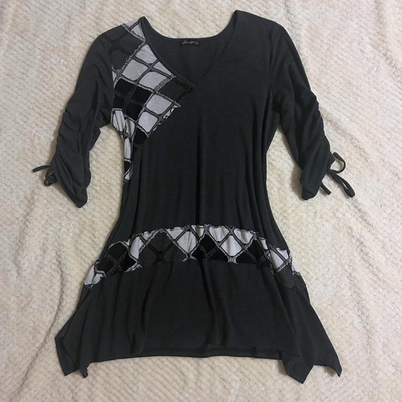 Dresses & Skirts - Grey Grunge Abstract Textured Mini Dress